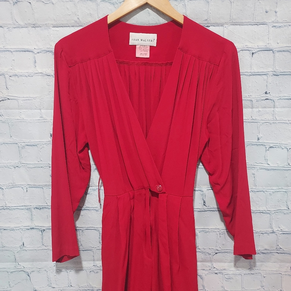 Retro Joan Walters Vintage Size 10 Red Zip Jumpsuit Mod Squad 70's 80's Pockets